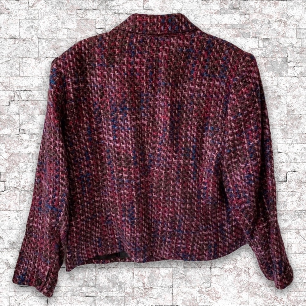 JM Collection Multicolor Boxy Tweed Jacket - Picture 2 of 6